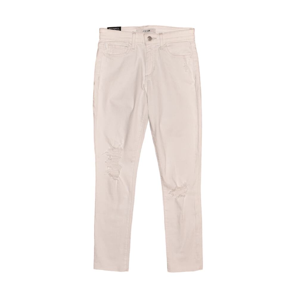 JOE'S JEANS NEW $188 White Mid-Rise Skinny Crop Jean Cut Hem Size‎ 26